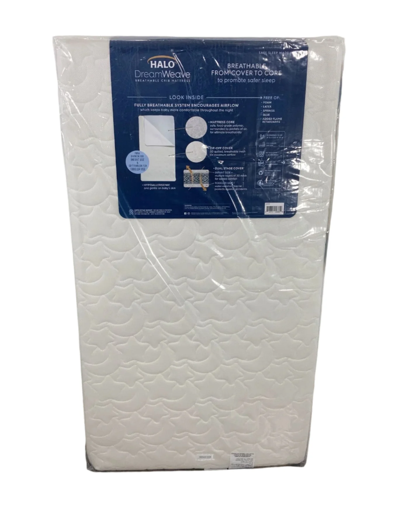 Halo Dreamweave Crib Mattress, White - Image 3