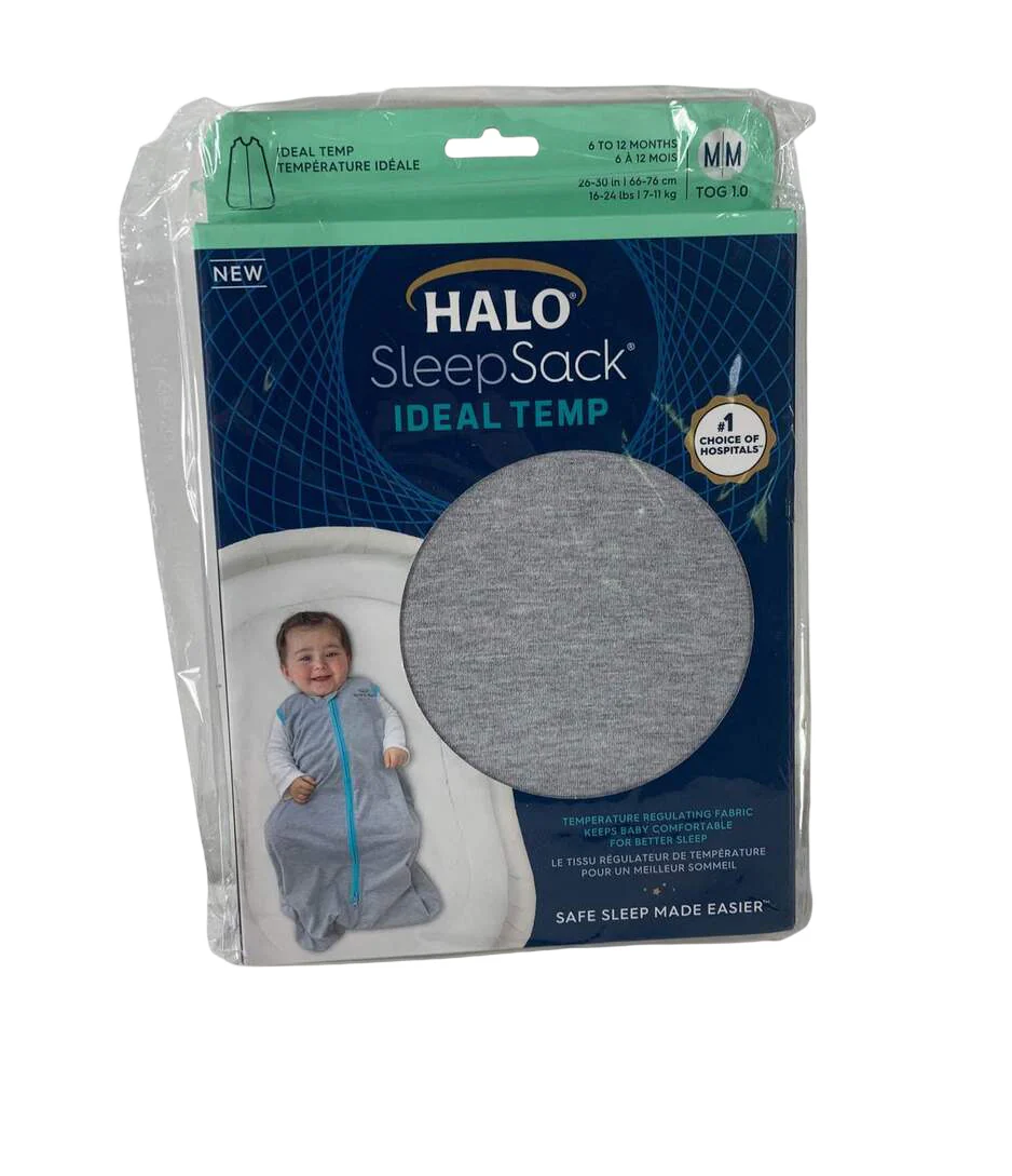 Halo Ideal Temp Swaddle, Grey/Aqua, Newborn - Image 4