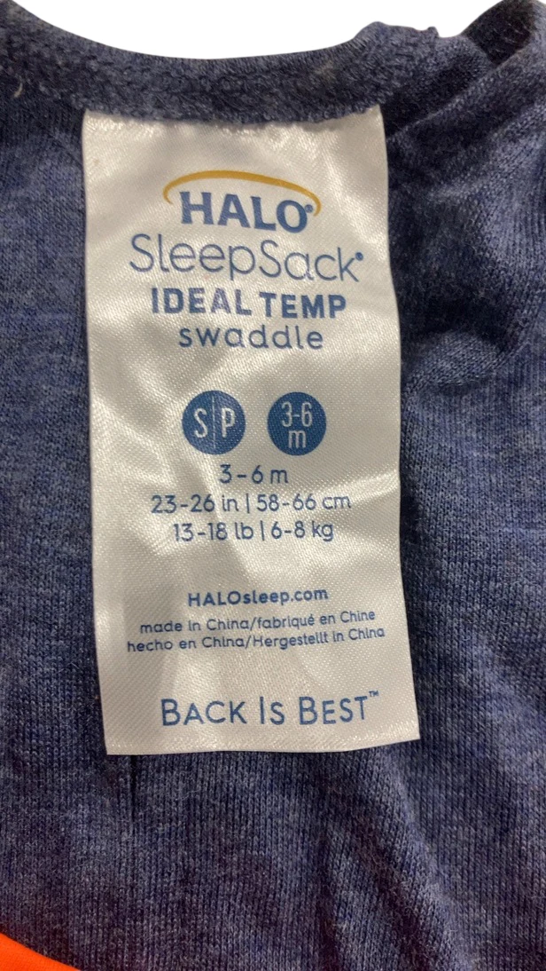 Halo Ideal Temp Swaddle, Navy/Orange, Small - Image 4