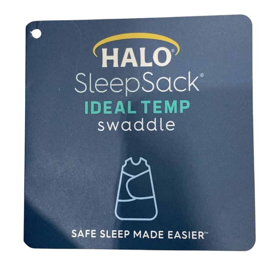 Halo Ideal Temp Swaddle, Small, Grey/Aqua - Image 3
