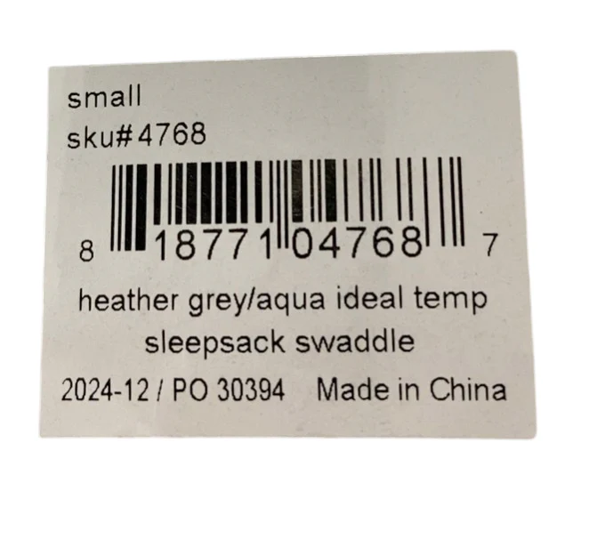 Halo Ideal Temp Swaddle, Small, Grey/Aqua - Image 5