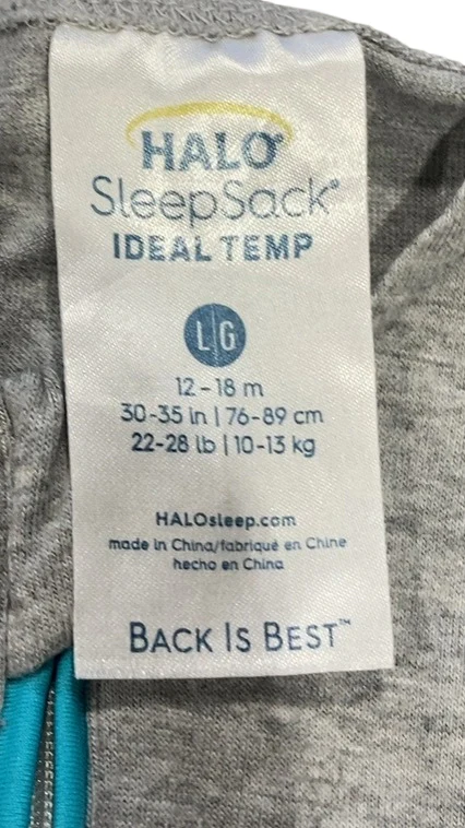 Halo Ideal Temp Wearable Blanket, Grey/Aqua, Large - Image 4