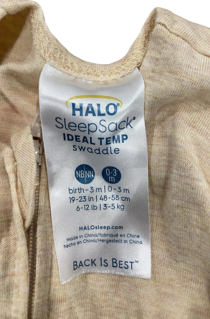 Halo IdealTemp SleepSack Swaddle, Newborn, Oatmeal Pink - Image 3