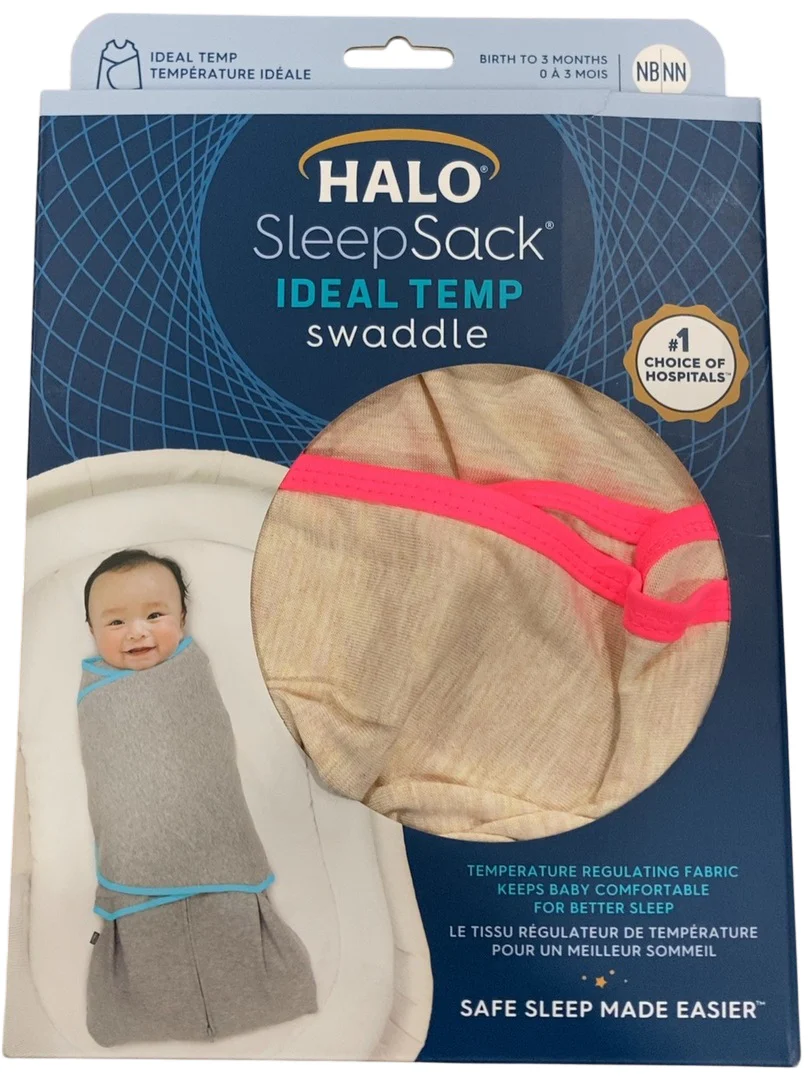 Halo IdealTemp SleepSack Swaddle, Newborn, Oatmeal Pink - Image 2