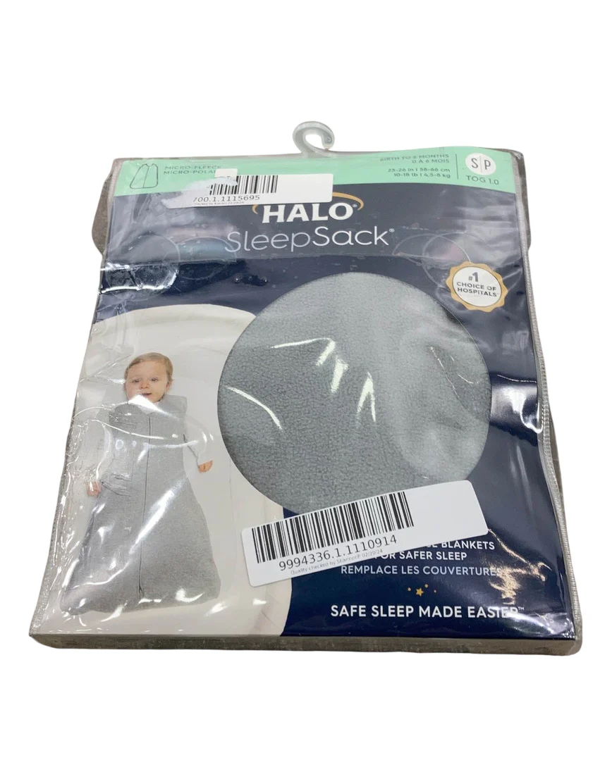 Halo Micro-Fleece SleepSack, Gray, Small - Image 2