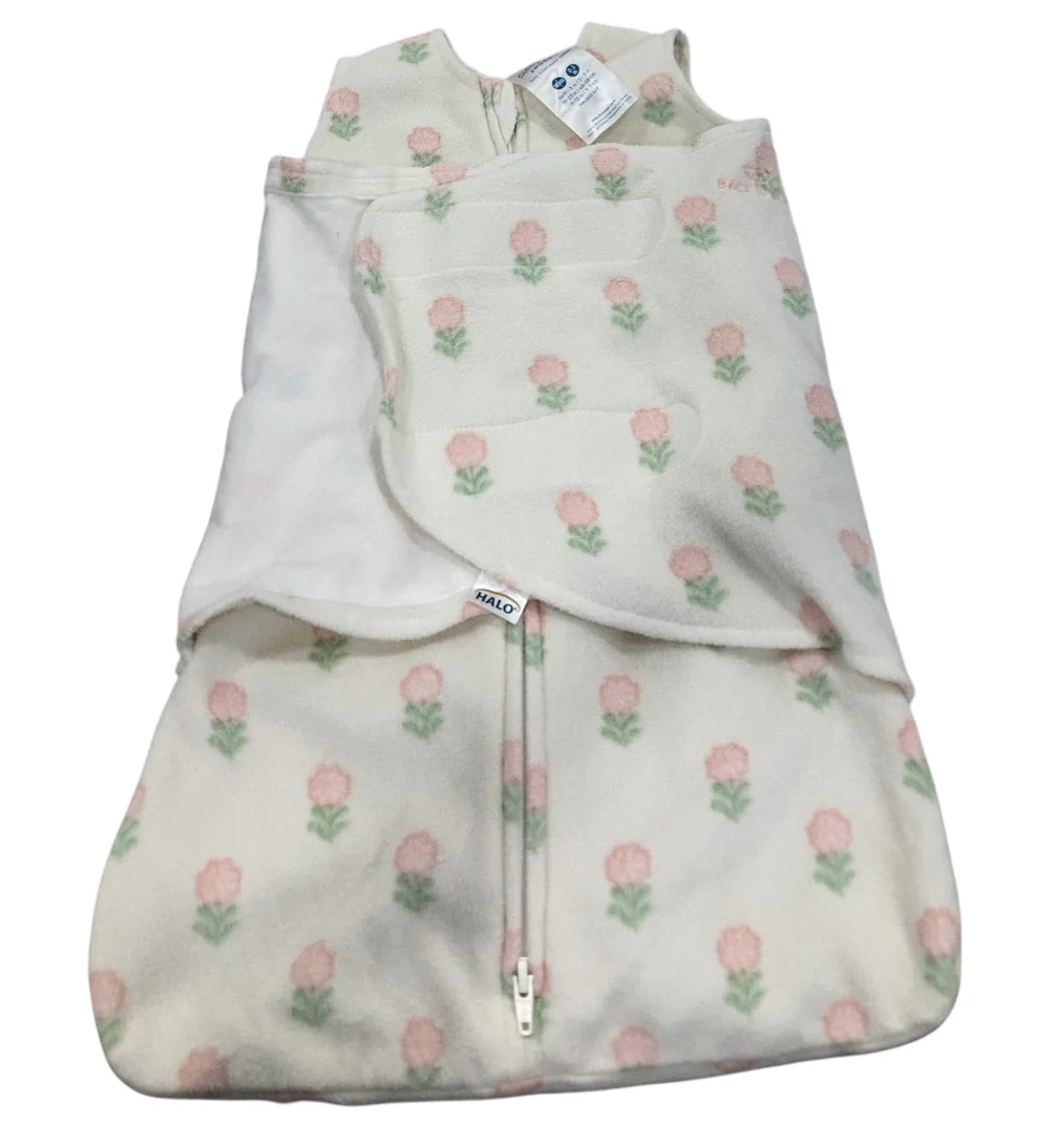 Halo Micro-Fleece Swaddle, Block Flower, Newborn