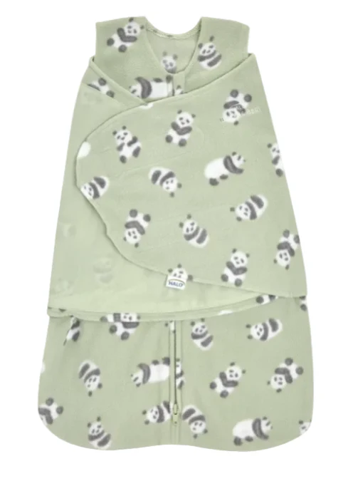 Halo Micro-Fleece Swaddle, Cozy Pandas, Small