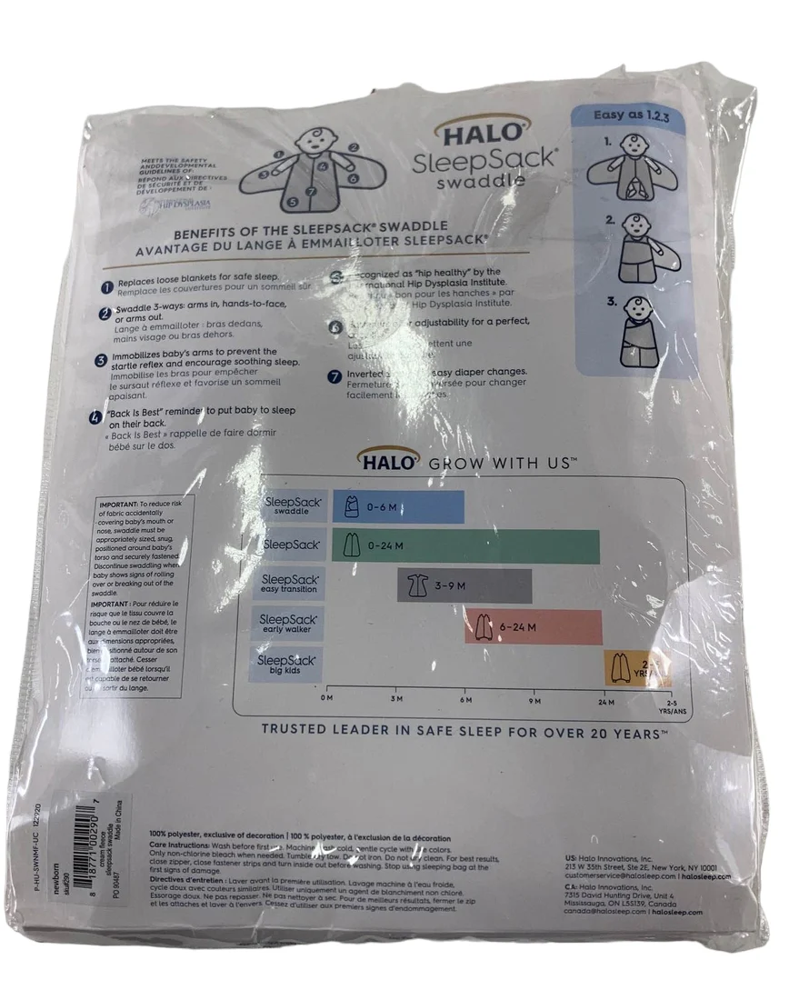 Halo Micro-Fleece Swaddle, Cream, Newborn - Image 3