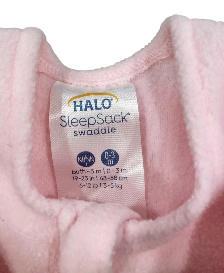 Halo Micro-Fleece Swaddle, Light Pink, Newborn - Image 2