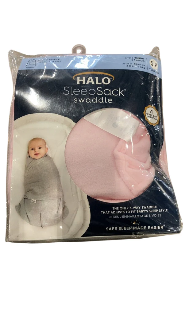 Halo Micro-Fleece Swaddle, Light Pink, Small - Image 2