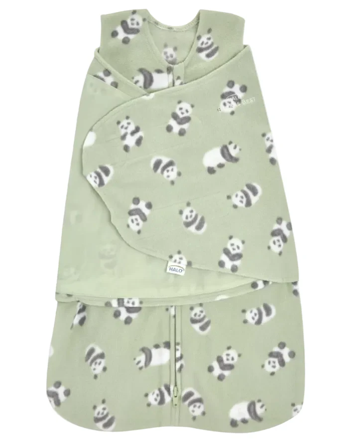 Halo Micro-Fleece Swaddle, Newborn, Cozy Pandas