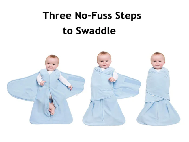 Halo Micro-Fleece Swaddle, Preemie, Baby Blue - Image 2