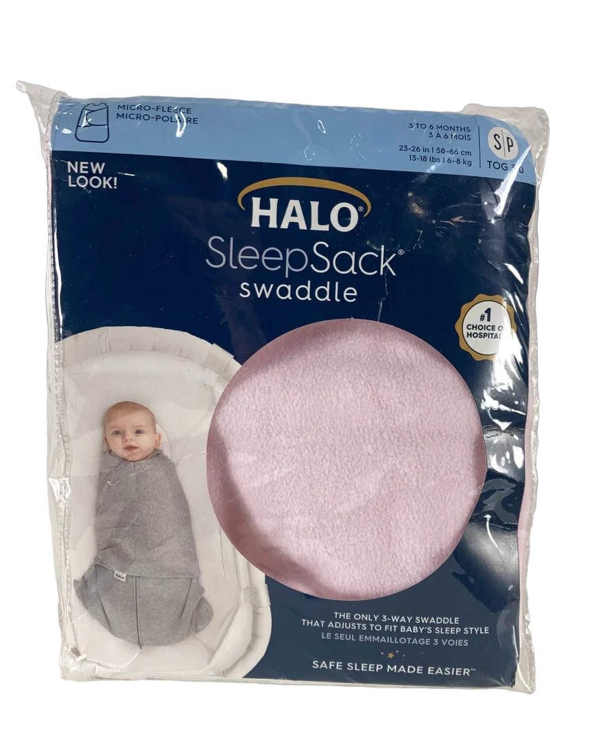 Halo Micro-Fleece Swaddle, Small, Light Pink - Image 2