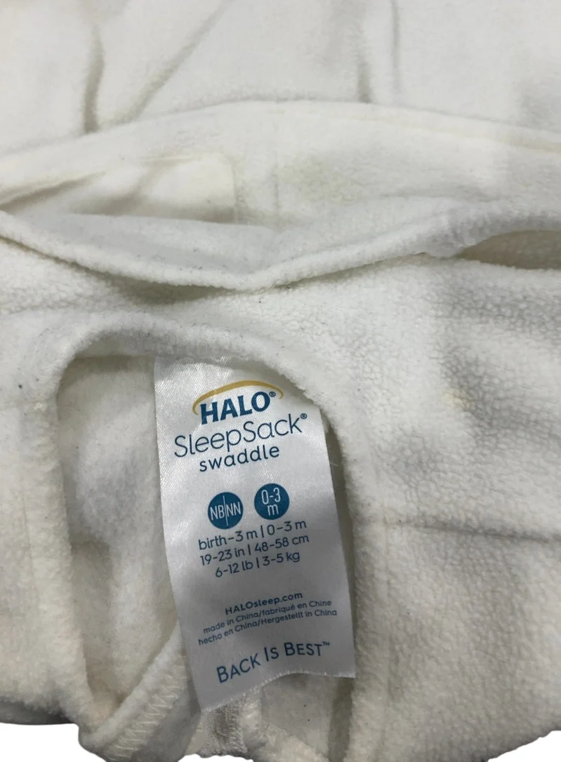 Halo Organic Cotton SleepSack Swaddle, Cream, Newborn - Image 2