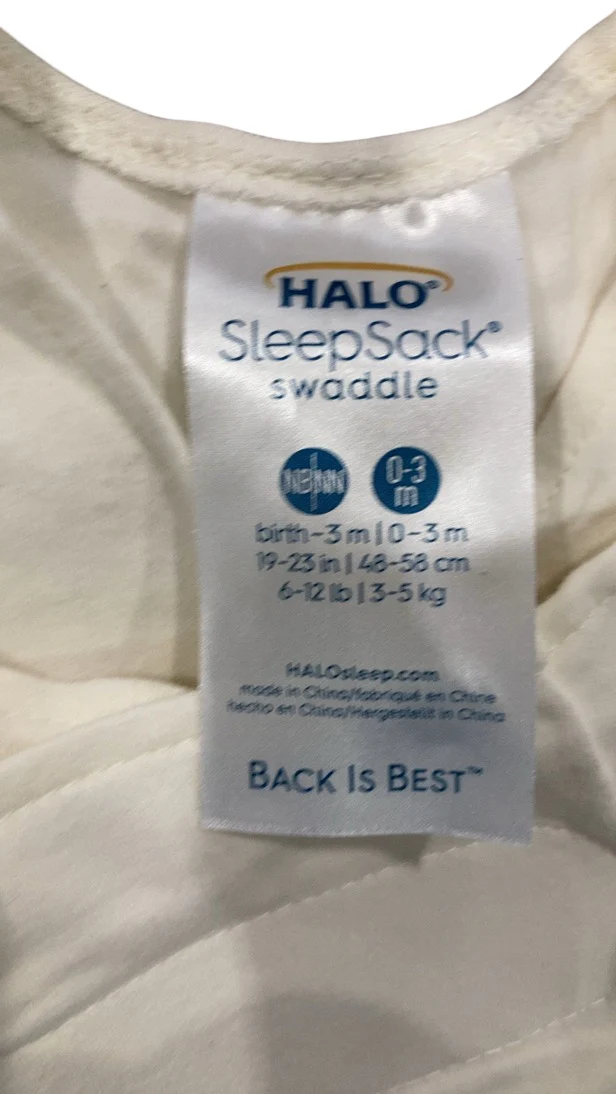 Halo Organic Cotton SleepSack Swaddle, Cream, Newborn - Image 3