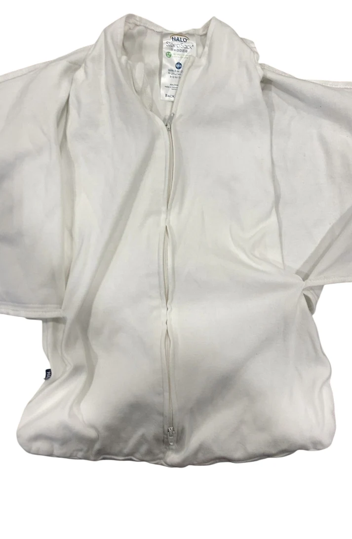 Halo Organic Cotton SleepSack Swaddle, Newborn, White - Image 2
