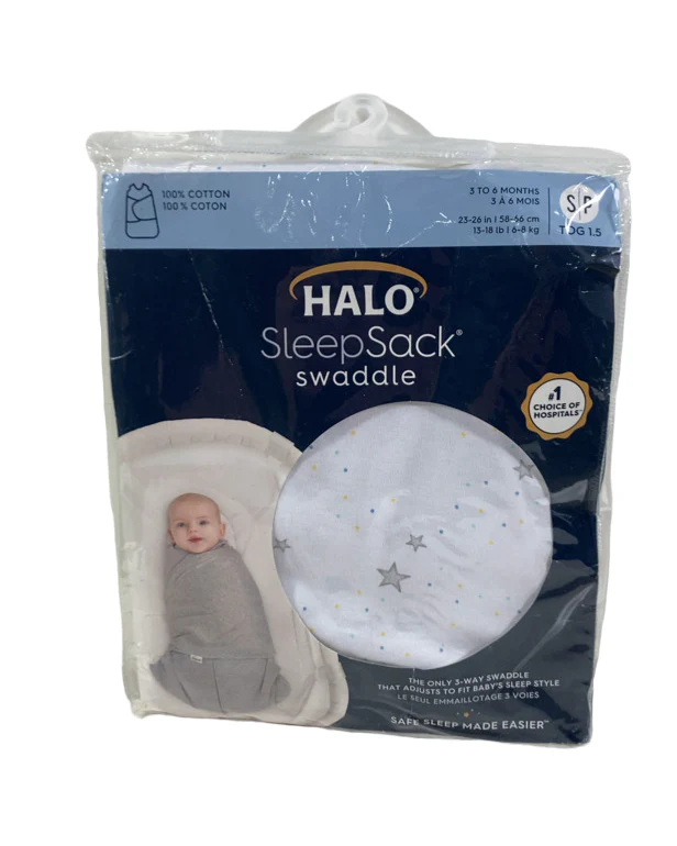Halo Organic Cotton SleepSack Swaddle, Small, Stardust - Image 4