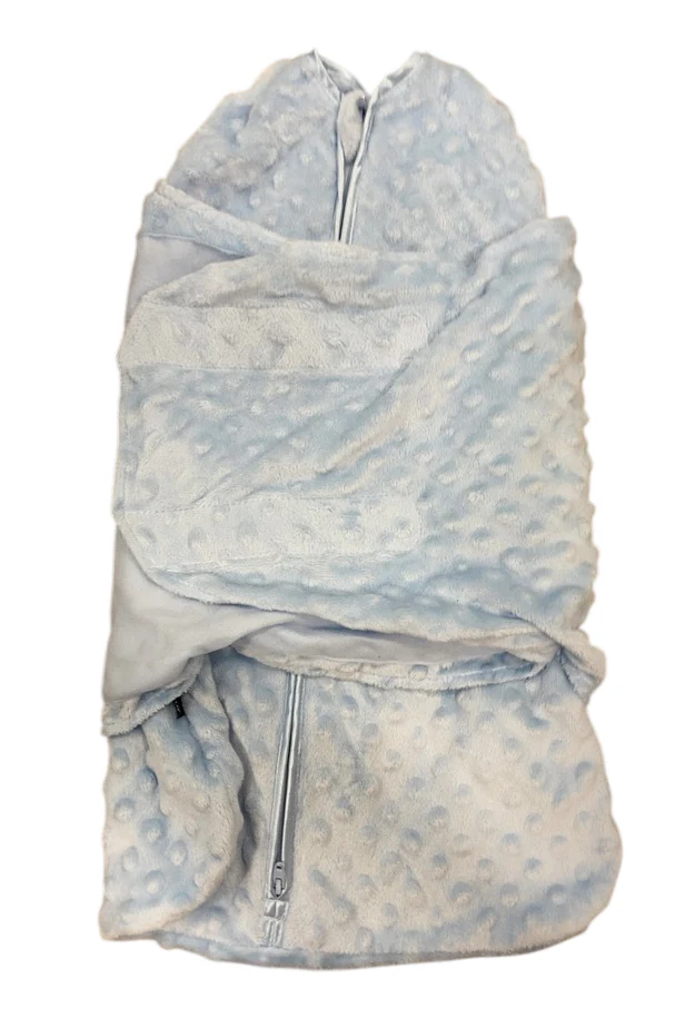 Halo SleepSack Swaddle, Blue Plushy Dot, Newborn - Image 3