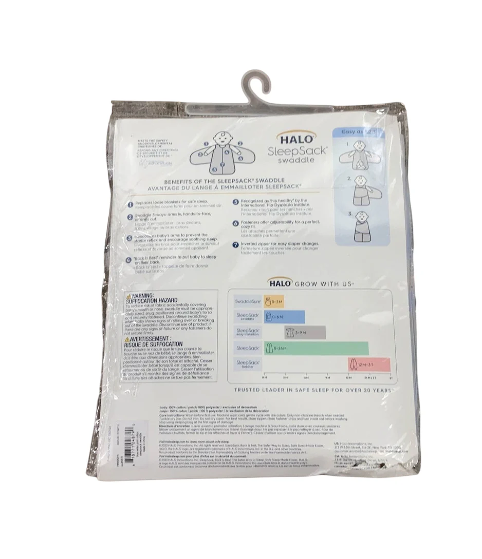 Halo SleepSack Swaddle, Blue Safari Animals, Newborn - Image 2