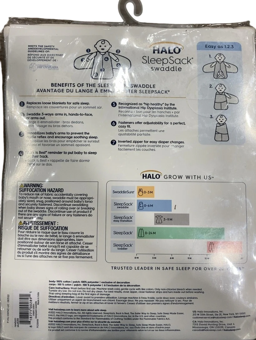 Halo SleepSack Swaddle, Cream, Newborn - Image 4