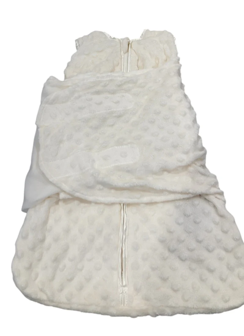 Halo SleepSack Swaddle, Cream Plushy Dots Velboa, Newborn