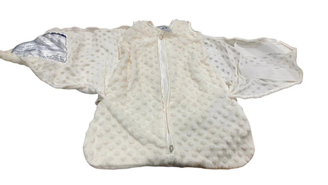 Halo SleepSack Swaddle, Cream Plushy Dots Velboa, Newborn - Image 3