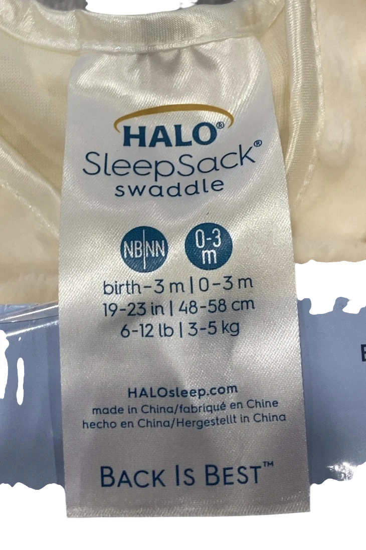 Halo SleepSack Swaddle, Cream Plushy Dots Velboa, Newborn - Image 4