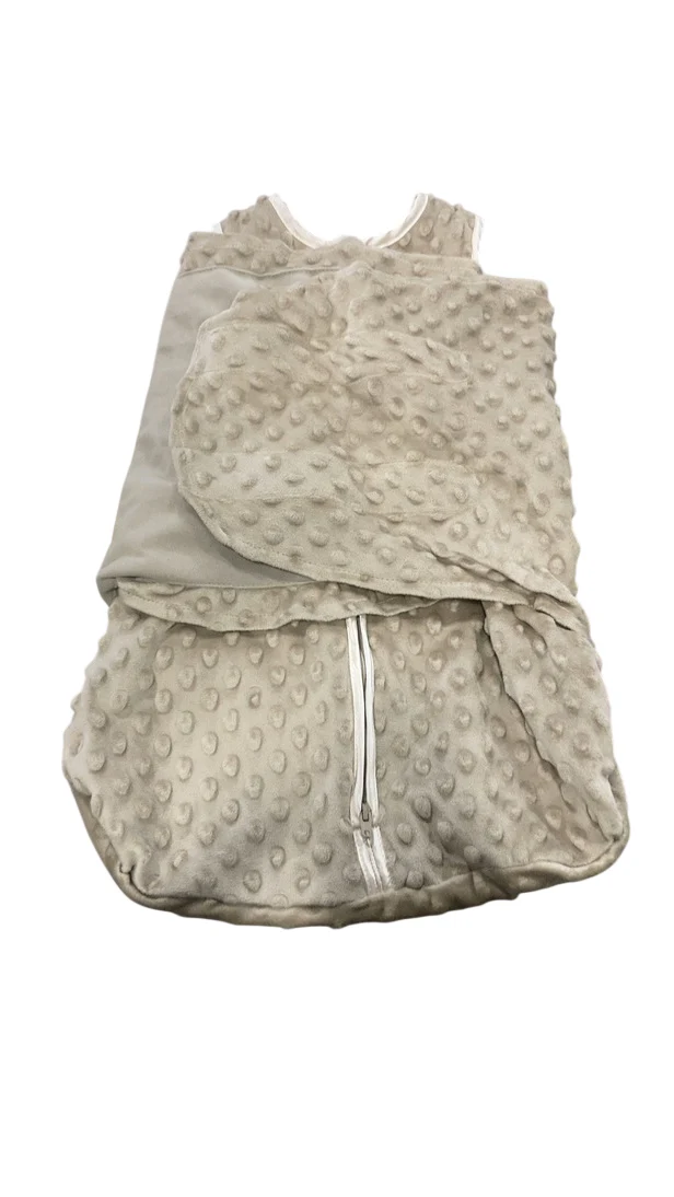 Halo SleepSack Swaddle, Fawn Grey Plushy Dot, Newborn