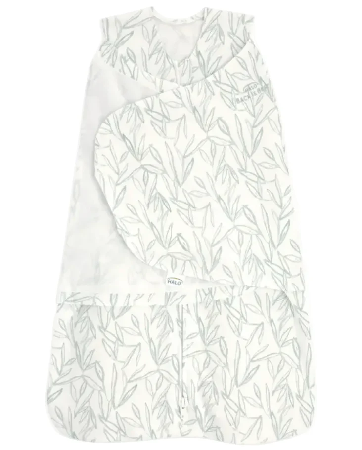 Halo SleepSack Swaddle, Green Leaves, Newborn