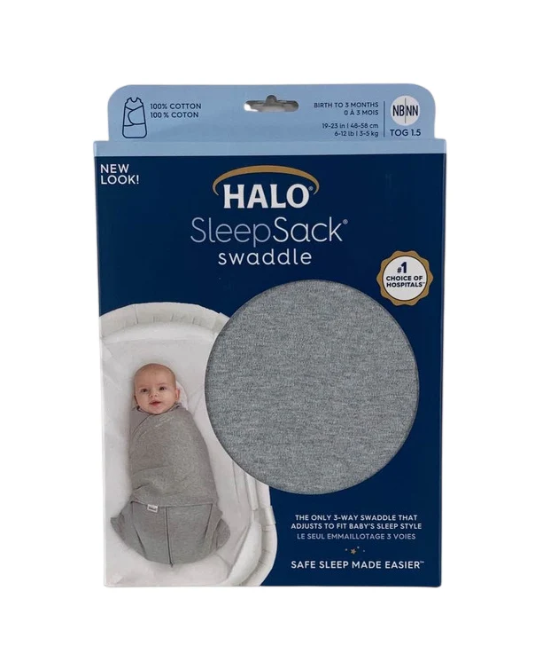 Halo SleepSack Swaddle, Heather Gray, Newborn - Image 2