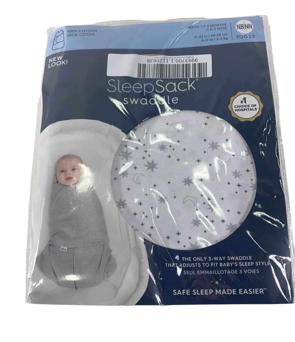 Halo SleepSack Swaddle, Midnight Moons Gray, Newborn
