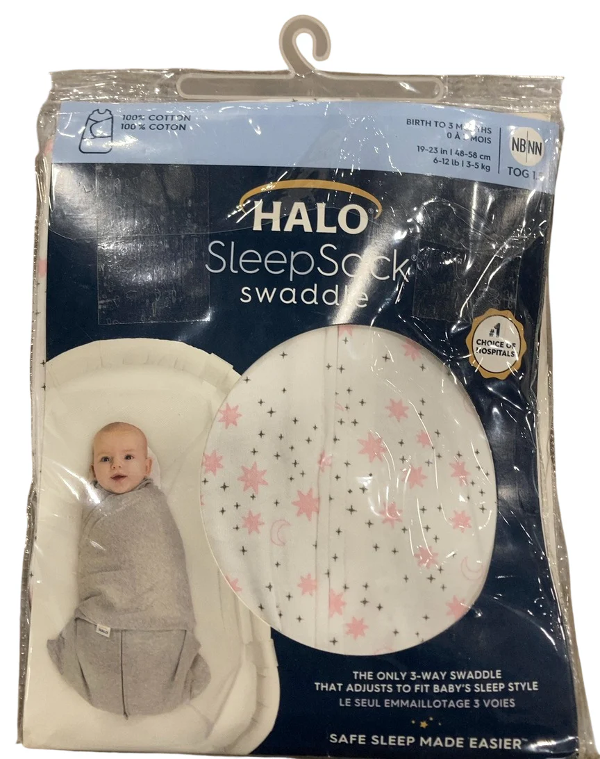 Halo SleepSack Swaddle, Midnight Moons Pink, Newborn - Image 2
