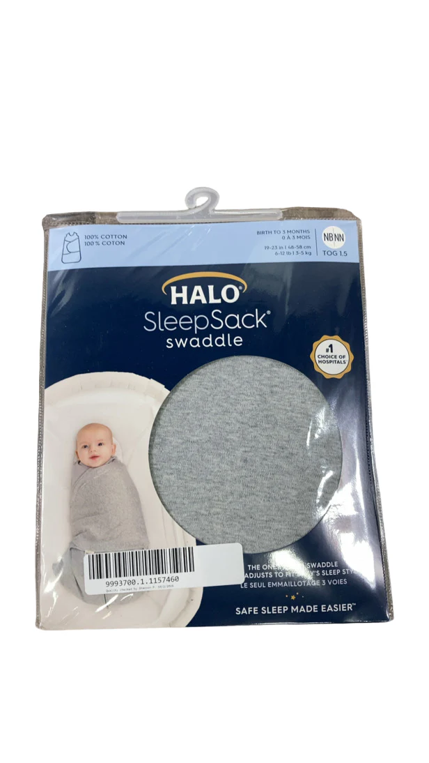Halo SleepSack Swaddle, Newborn, Heather Gray - Image 2