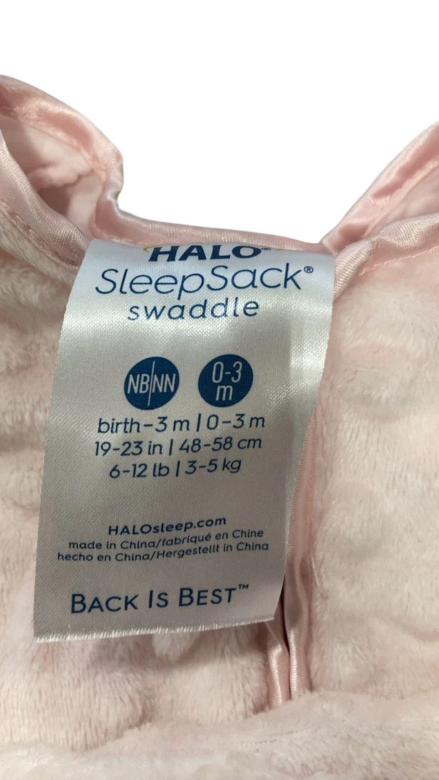 Halo SleepSack Swaddle, Newborn, Pink Plushy Dot - Image 3