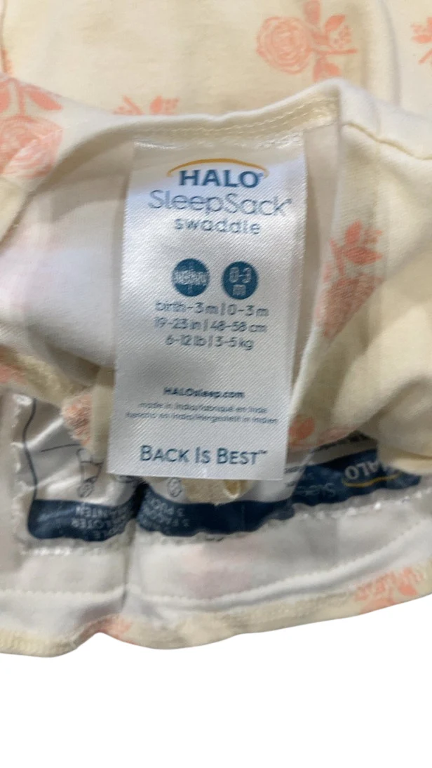 Halo SleepSack Swaddle, Newborn, Watercolor Rose Toss Blush - Image 3