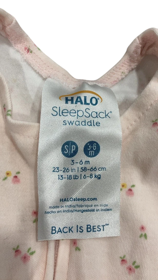Halo SleepSack Swaddle, Small, Pink Floral - Image 4