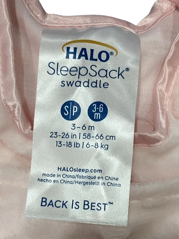 Halo SleepSack Swaddle, Small, Plushy Dot Velboa Pink - Image 2