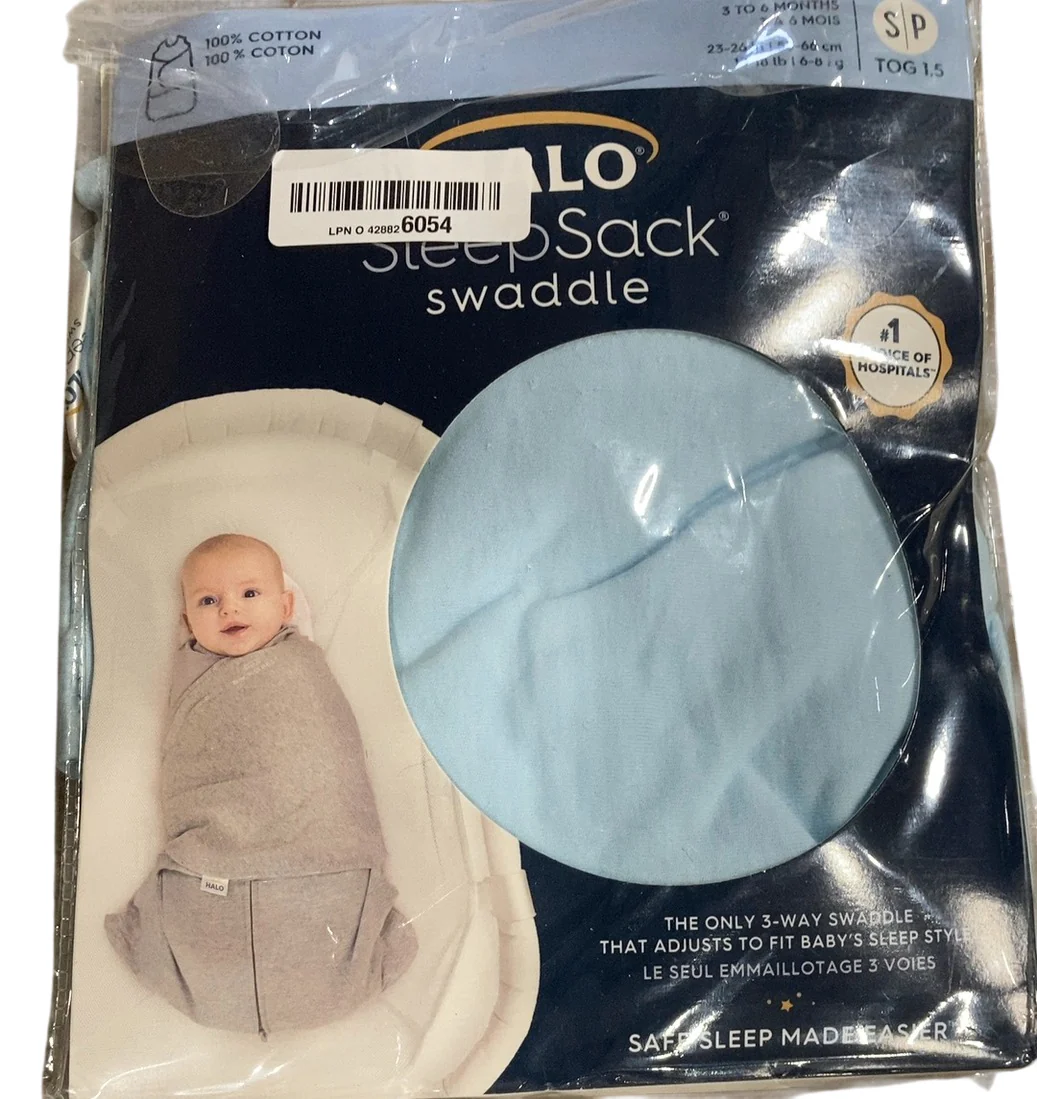Halo SleepSack Swaddle, Small, Baby Blue - Image 2