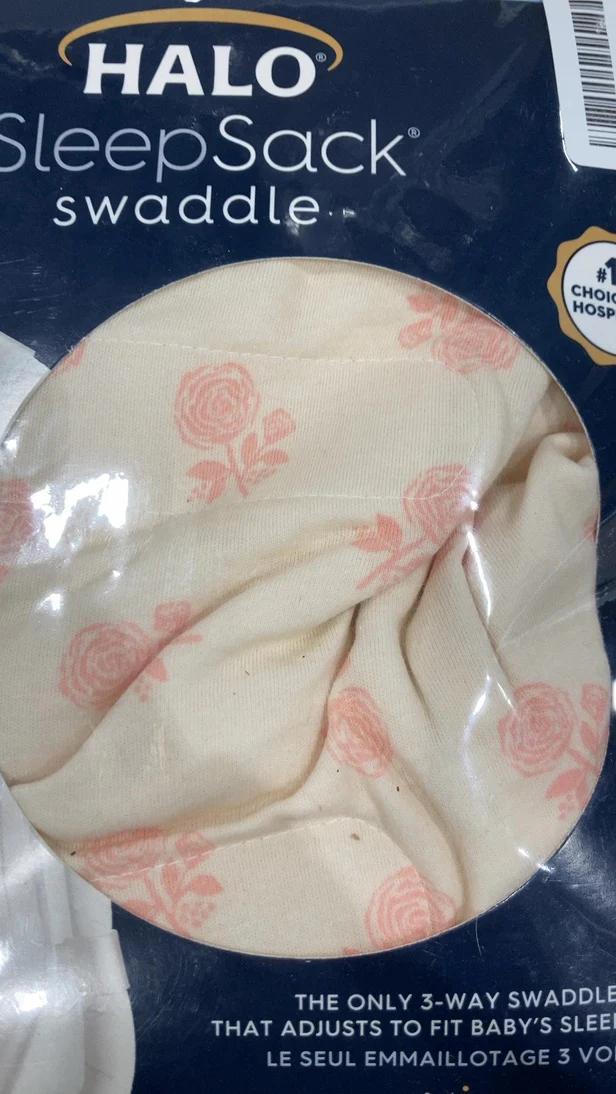 Halo SleepSack Swaddle, Small, Watercolor Rose Toss Blush - Image 3
