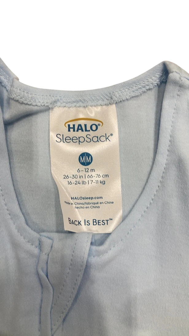 Halo Sleepsack Wearable Blanket, Light Blue, Medium (6-12 Months) - Image 3