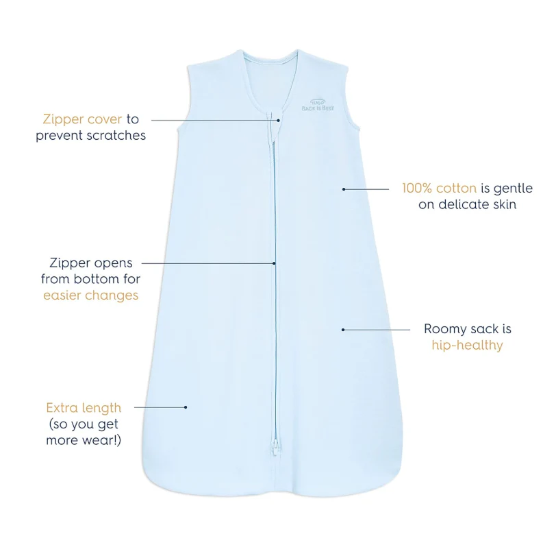 Halo Sleepsack Wearable Blanket, Light Blue, XLarge (18-24 months) - Image 2