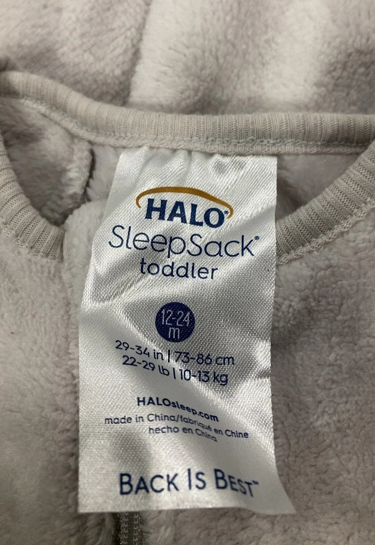 Halo Toddler SleepSack Wearable Blanket, 12-24 Months, Fleece, Grey Polar, TOG 2.0 - Image 5
