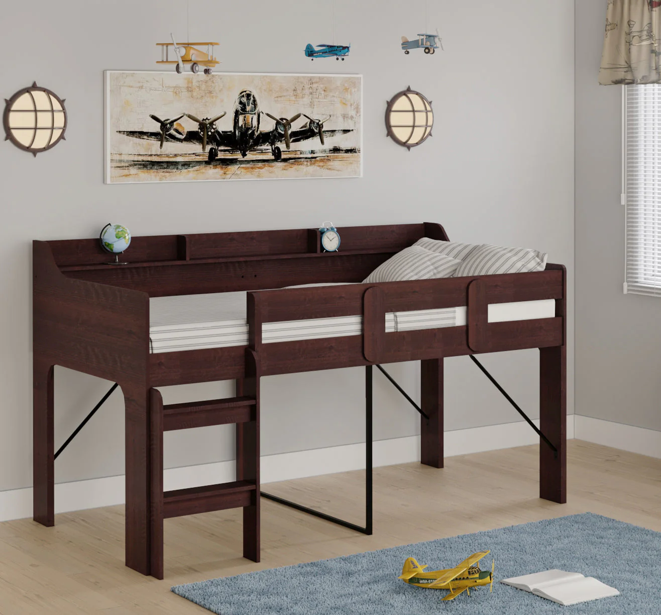 BK Furniture Hamilton Loft Bed with Storage - Image 5
