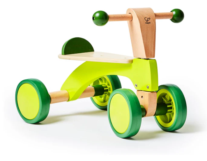 Hape Scoot Around Ride On Wood Bike, Bright Green - Image 6