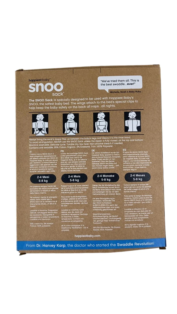 Happiest Baby SNOO Sack, Medium (12-18 lbs), White - Image 2