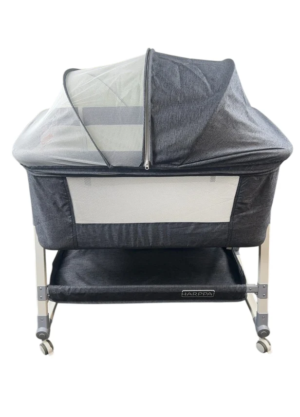 HARPPA 3-in-1 Baby Bassinet Bedside Sleeper, Dark Grey
