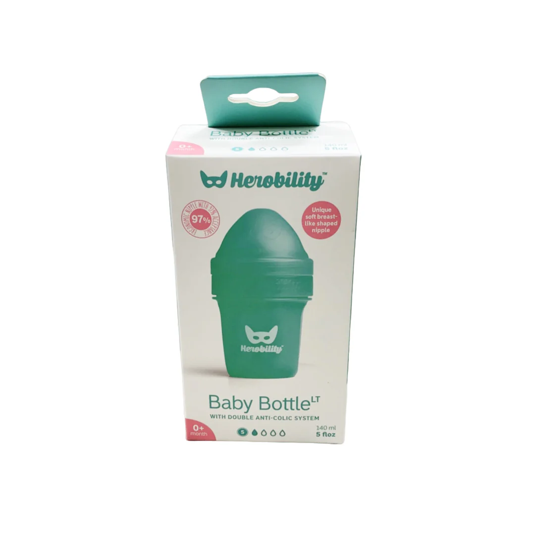 Herobility Wide-Neck Baby Bottle, 0+ month, Blue, 1 Count - Image 4