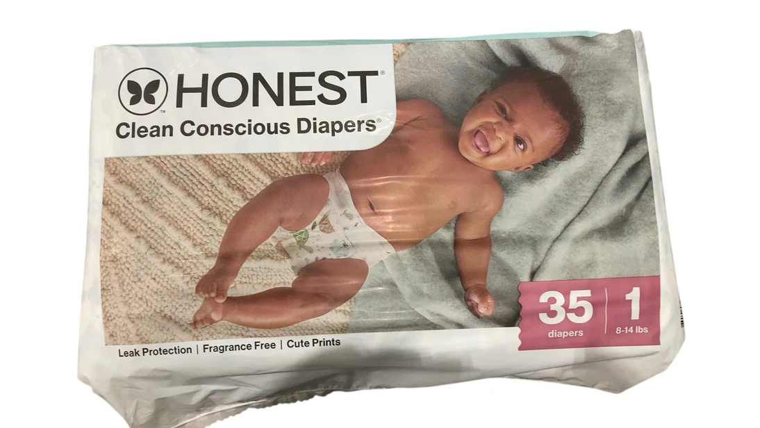 Honest Company Clean Conscious Diapers Pack, Pandas, 1 Pack (35 Count), Size 1 (8-14lbs)