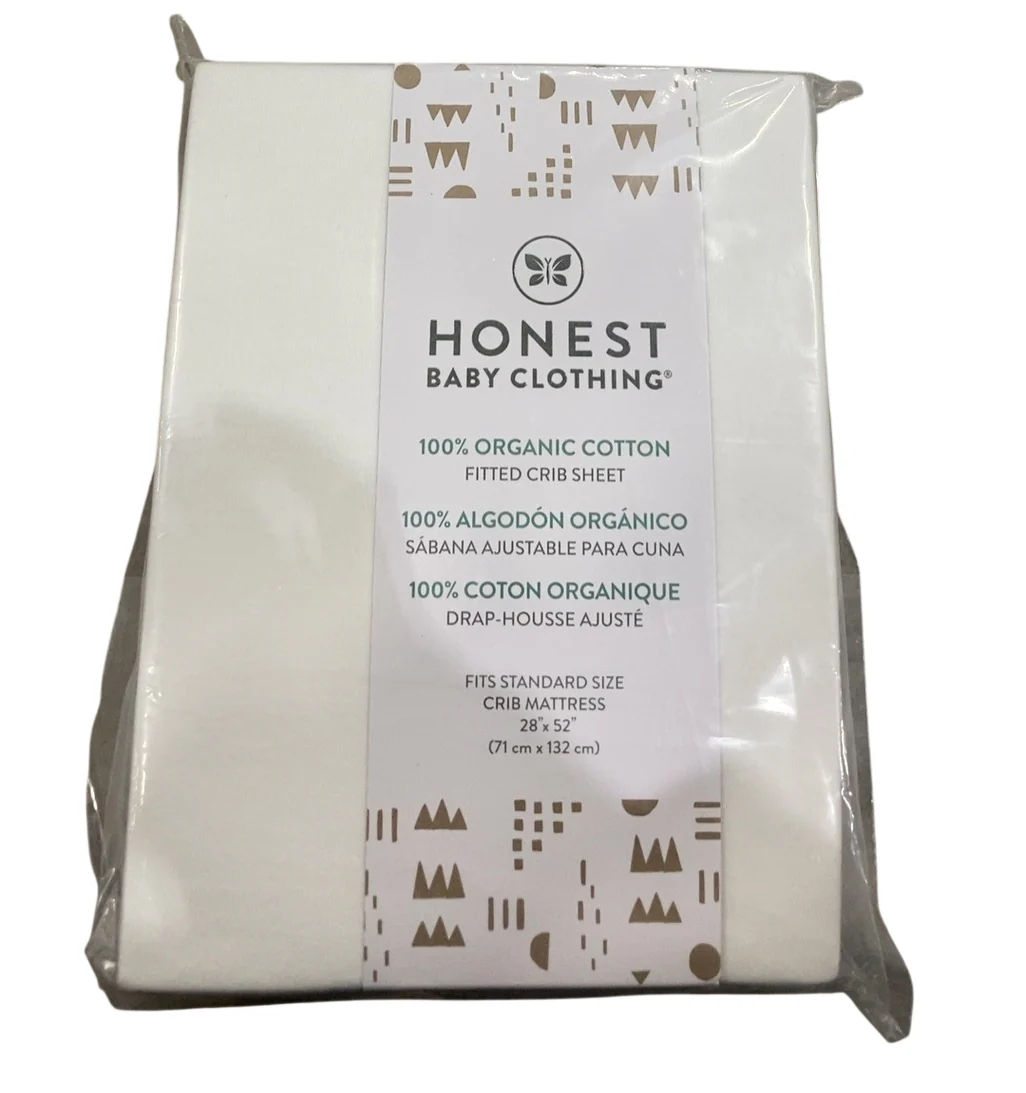 Honest Company Organic Fitted Crib Sheet, Bright White - Image 2