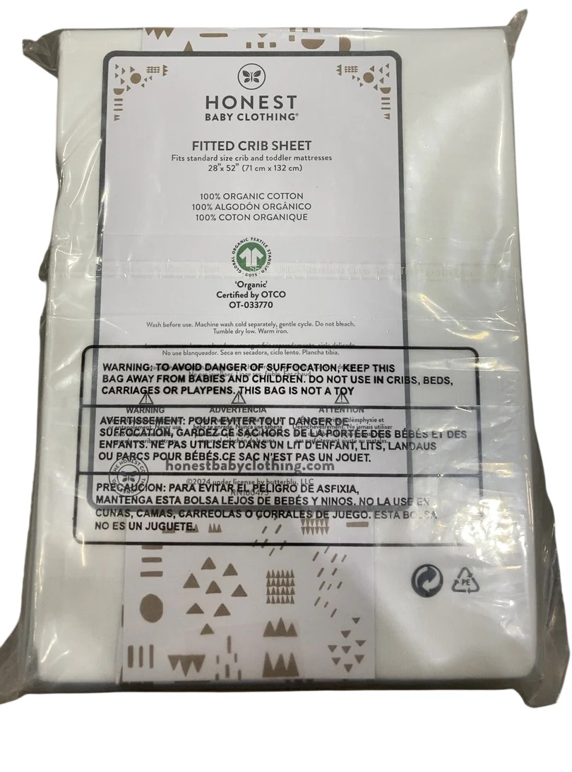 Honest Company Organic Fitted Crib Sheet, Bright White - Image 3